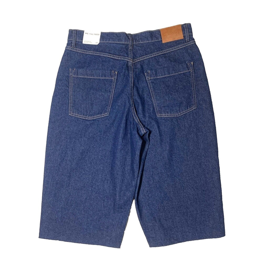 NWT Free People Jam Session Relaxed Denim Capri Jorts Dark Blue - Picture 4 of 12